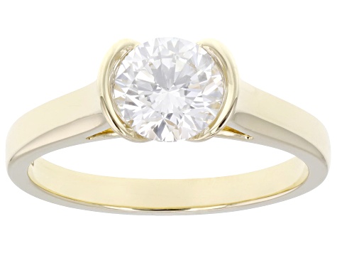 Certified Round White Lab-Grown Diamond H SI1 10K Yellow Gold Solitaire Ring 1.00ct
