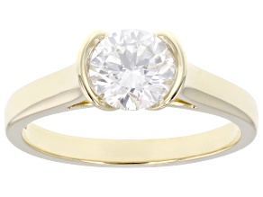 Certified Round White Lab-Grown Diamond H SI1 10K Yellow Gold Solitaire Ring 1.00ct