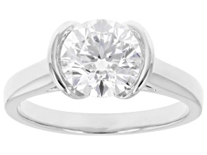 Certified Round White Lab-Grown Diamond H SI1 10K White Gold Solitaire Ring 2.00ct