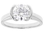 Certified Round White Lab-Grown Diamond H SI1 10K White Gold Solitaire Ring 2.00ct