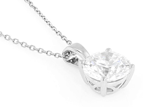Certified Round White Lab-Grown Diamond H SI2 10K White Gold Solitaire Pendant With Chain 2.00ct