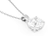 Certified Round White Lab-Grown Diamond H SI2 10K White Gold Solitaire Pendant With Chain 2.00ct