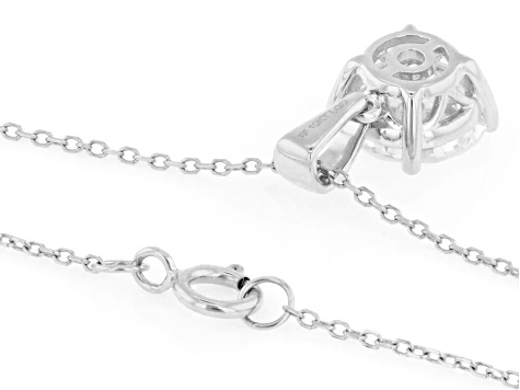 Certified Round White Lab-Grown Diamond H SI2 10K White Gold Solitaire Pendant With Chain 2.00ct