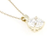 Certified Round White Lab-Grown Diamond H SI2 10K Yellow Gold Solitaire Pendant With Chain 2.00ctw