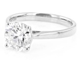 Certified Round White Lab-Grown Diamond H SI2 10K White Gold Solitaire Ring 2.00ct