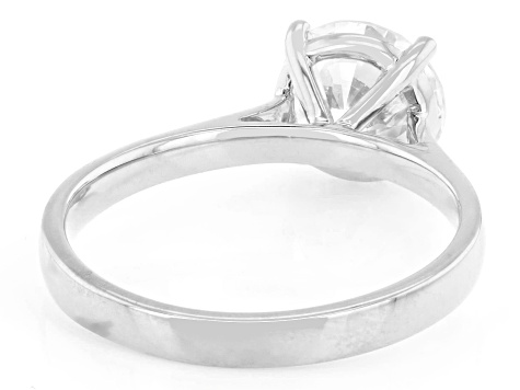 Certified Round White Lab-Grown Diamond H SI2 10K White Gold Solitaire Ring 2.00ct