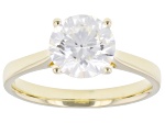 Certified Round White Lab-Grown Diamond H SI2 10K Yellow Gold Solitaire Ring 2.00ct