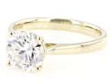 Certified Round White Lab-Grown Diamond H SI2 10K Yellow Gold Solitaire Ring 2.00ct