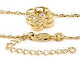 Round White Lab-Grown Diamond H SI 14K Yellow Gold Over Silver Clover Pendant With Chain 2.10ctw