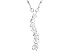 Round White Lab-Grown Diamond H SI Rhodium Over Sterling Silver Necklace 1.90ctw