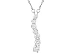 Round White Lab-Grown Diamond H SI Rhodium Over Sterling Silver Necklace 1.90ctw
