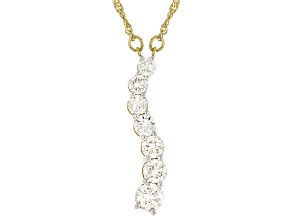Round White Lab-Grown Diamond H SI 14K Yellow Gold Over Sterling Silver Necklace 1.90ctw