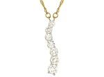 Round White Lab-Grown Diamond H SI 14K Yellow Gold Over Sterling Silver Necklace 1.90ctw