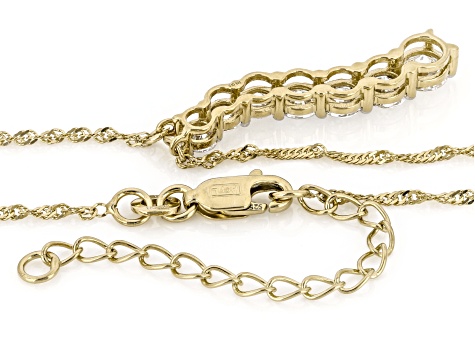 Round White Lab-Grown Diamond H SI 14K Yellow Gold Over Sterling Silver Necklace 1.90ctw