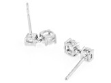 Round White Lab-Grown Diamond H SI Rhodium Over Sterling Silver Dangle Earrings 0.85ctw