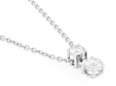 Round White Lab-Grown Diamond H SI Rhodium Over Sterling Silver Dangle Pendant With Chain 0.50ctw