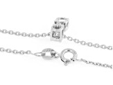 Round White Lab-Grown Diamond H SI Rhodium Over Sterling Silver Dangle Pendant With Chain 0.50ctw