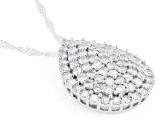 Round White Lab-Grown Diamond H SI Rhodium Over Sterling Silver Pendant With Chain 1.60ctw