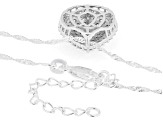 Round White Lab-Grown Diamond H SI Rhodium Over Sterling Silver Pendant With Chain 1.60ctw