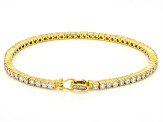 Round White Lab-Grown Diamond H SI 14K Yellow Gold Over Sterling Silver Tennis Bracelet 4.45ctw