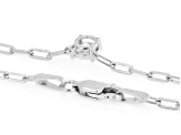 Round White Lab-Grown Diamond H SI Rhodium Over Sterling Silver Solitaire Station Necklace 0.50ct