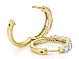 Round and Emerald Cut White Lab-Grown Diamond H SI 14K Yellow Gold Over Silver Hoop Earrings 2.75ctw