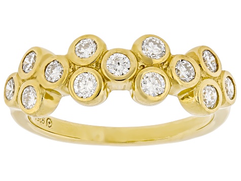 Round White Lab-Grown Diamond H SI 14K Yellow Gold Over Sterling Silver Ring 0.80ctw