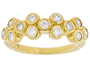 Round White Lab-Grown Diamond H SI 14K Yellow Gold Over Sterling Silver Ring 0.80ctw