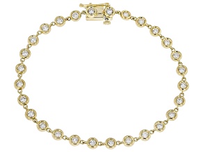 Round White Lab-Grown Diamond G-H SI 10K Yellow Gold Tennis Bracelet 1.50ctw