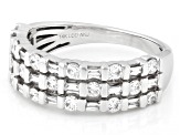 Round and Baguette White Lab-Grown Diamond F VS 14K White Gold Ring 0.75ctw