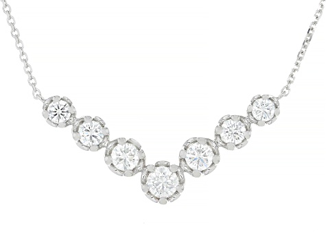 Round White Lab-Grown Diamond F SI 14K White Gold Necklace 1.00ctw