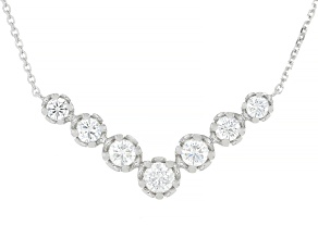 Round White Lab-Grown Diamond F SI 14K White Gold Necklace 1.00ctw