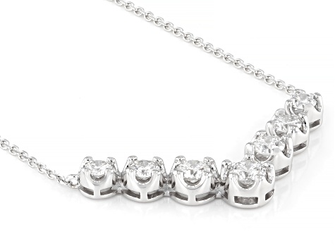 Round White Lab-Grown Diamond F SI 14K White Gold Necklace 1.00ctw