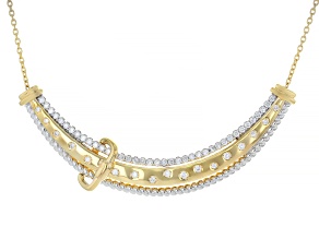 Round White Lab-Grown Diamond G-H SI 10K Yellow Gold Over Sterling Silver Necklace 0.50ctw