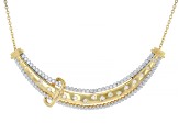 Round White Lab-Grown Diamond G-H SI 10K Yellow Gold Over Sterling Silver Necklace 0.50ctw
