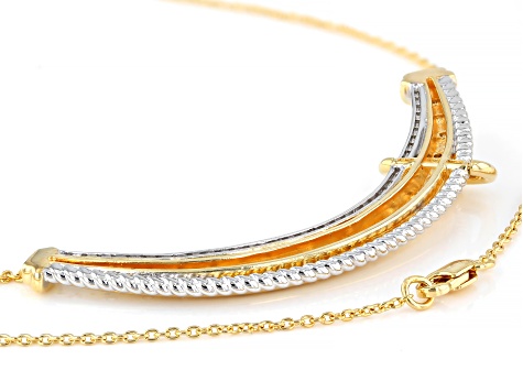 Round White Lab-Grown Diamond G-H SI 10K Yellow Gold Over Sterling Silver Necklace 0.50ctw