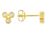 Round White Lab-Grown Diamond G-H SI 14K Yellow Gold Over Sterling Silver Stud Earrings 0.10ctw