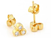 Round White Lab-Grown Diamond G-H SI 14K Yellow Gold Over Sterling Silver Stud Earrings 0.10ctw