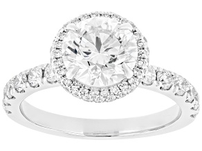 Round White Lab-Grown Diamond H SI 14K White Gold Ring 2.90ctw