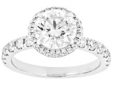 Round White Lab-Grown Diamond H SI 14K White Gold Ring 2.90ctw