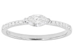 Marquise and Round White Lab-Grown Diamond H SI Rhodium Over Sterling Silver Ring 0.40ctw
