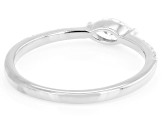 Marquise and Round White Lab-Grown Diamond H SI Rhodium Over Sterling Silver Ring 0.40ctw
