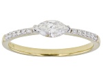 Marquise and Round White Lab-Grown Diamond H SI 14K Yellow Gold Over Sterling Silver Ring 0.40ctw
