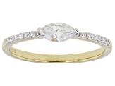 Marquise and Round White Lab-Grown Diamond H SI 14K Yellow Gold Over Sterling Silver Ring 0.40ctw