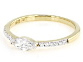 Marquise and Round White Lab-Grown Diamond H SI 14K Yellow Gold Over Sterling Silver Ring 0.40ctw