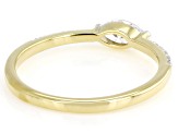 Marquise and Round White Lab-Grown Diamond H SI 14K Yellow Gold Over Sterling Silver Ring 0.40ctw
