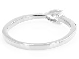 Pear Shape and Round White Lab-Grown Diamond H SI Rhodium Over Sterling Silver Ring 0.40ctw