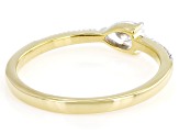 Pear Shape and Round White Lab-Grown Diamond H SI 14K Yellow Gold Over Sterling Silver Ring 0.40ctw