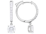 Certified Round White Lab-Grown Diamond G-H VS-SI Rhodium Over Sterling Silver Earrings 2.50ctw