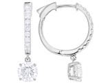 Certified Round White Lab-Grown Diamond G-H VS-SI Rhodium Over Sterling Silver Earrings 2.50ctw
